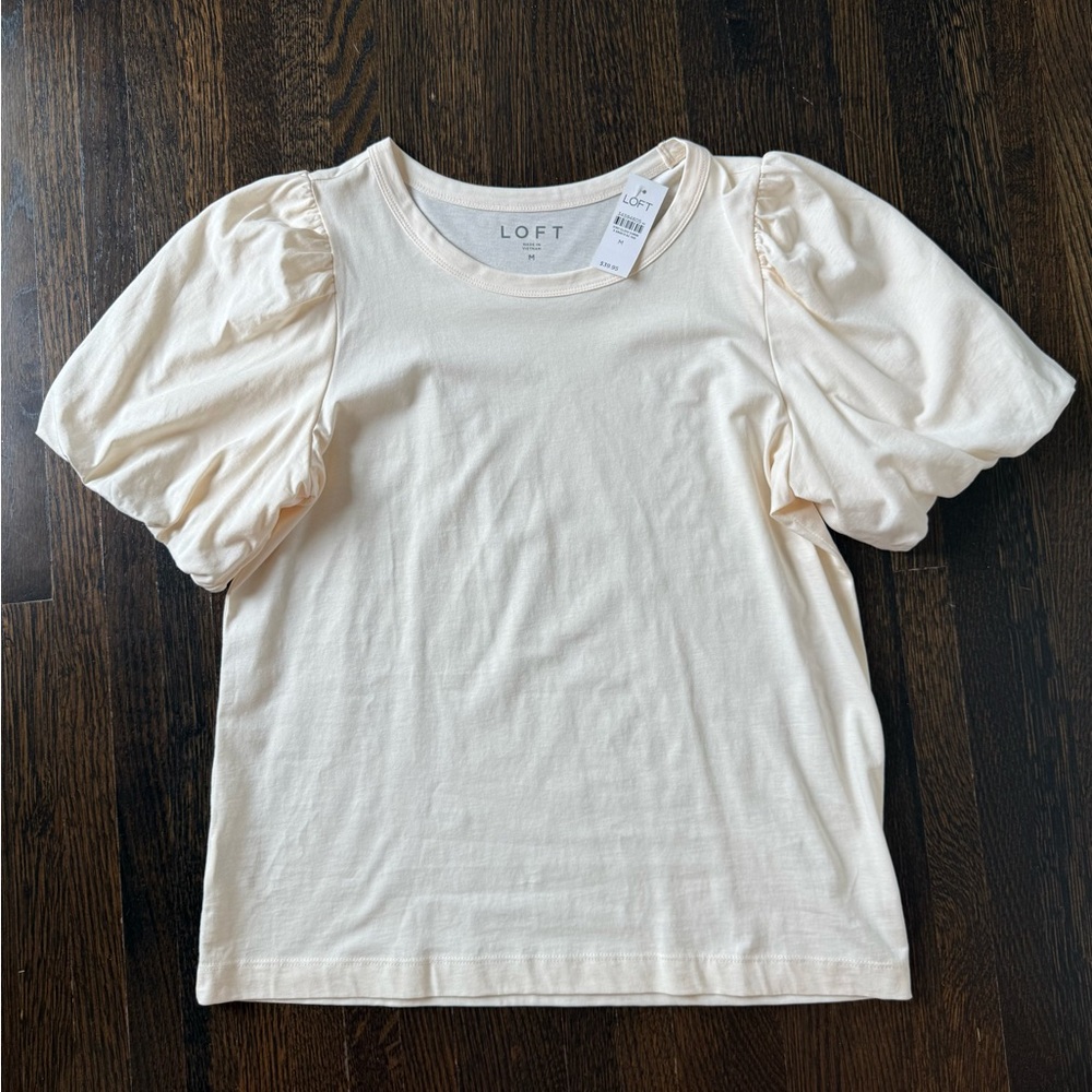 LOFT Cream Puff Sleeve Tee